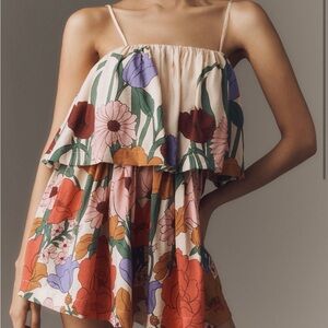 Farm Rio Tiered Floral Mini Dress